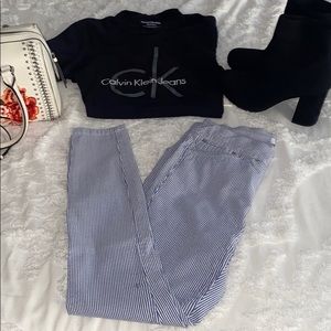 Blue Striped Calvin Klein Pull-on Pant leggings